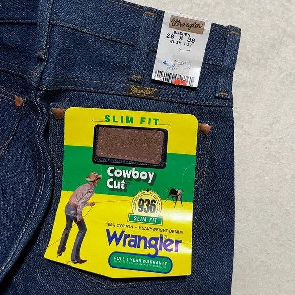 wrangler vintage 90s cowboy cut 936 slim fit denim jean - Picture 4 of 11